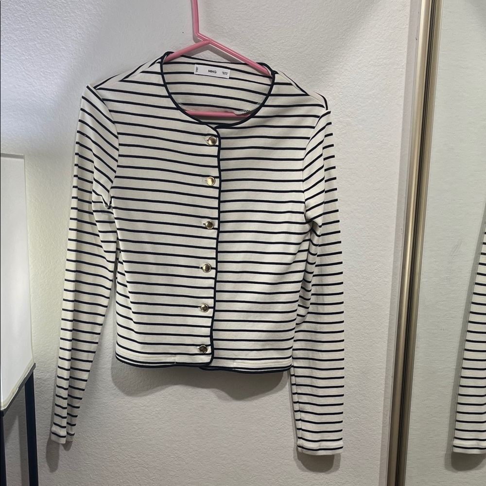 Mango Navy and Cream Lady Jacket